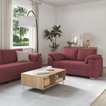 vidaXL Canapé 2 Pièces Bordeaux 219 x 80 x 82 cm tissu