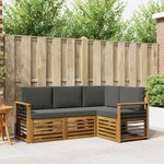vidaXL Ensembles de canapés avec coussin 4 Pièces Naturel et Anthracite