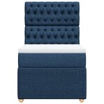 vidaXL Sommier à lattes de lit avec matelas Bleu 90x190 cm Tissu