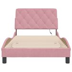 vidaXL Cadre de lit avec lumières LED rose 100x200 cm velours
