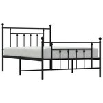 vidaXL Cadre de lit métal avec tête de lit/pied de lit noir 107x203 cm