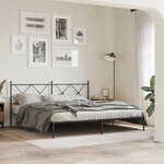 vidaXL Cadre de lit métal sans matelas avec tête de lit noir 183x213cm