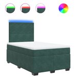 vidaXL Sommier à lattes de lit et matelas Vert foncé 120x200cm Velours