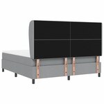 vidaXL Lit à ressorts avec matelas Gris clair 180 x 200 cm tissu