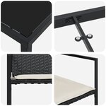 vidaXL Ensemble de salle à manger pour jardin 9 Pièces Noir Poly rotin