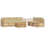 vidaXL Ensemble de canapés d'extérieur 6 pc Blanc et Beige