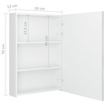 vidaXL Armoire de salle de bain à miroir LED Blanc brillant 50x13x70cm