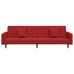 vidaXL Canapé-lit à 2 places et deux oreillers Rouge bordeaux Velours