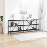 vidaXL Table console avec étagère Autre Chêne noir 180 x 30 x 75 cm