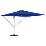 vidaXL Parasol Roma Bleu 286 x 285 x 270 cm Aluminium et polyester