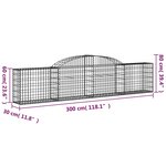 vidaXL Paniers à gabions arqués 9 Pièces 300x30x60/80 cm Fer galvanisé