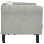vidaXL Canapé à 3 places gris clair velours