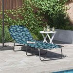 vidaXL Chaise longue pliante avec coussin Vert 56 x 189 x 87 cm tissu