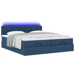 VidaXL Cadre de lit ottoman avec matelas bleu 200x200cm tissu