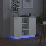 vidaXL Buffet LED Blanc 90 x 32 x 75 cm Bois d'ingénierie