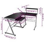 Bureau table poste de travail meuble d'ordinateur informatique étude d'ordinateur d'angle 132 x 112 x 99cm bois d'ingénierie noir 02_0023732