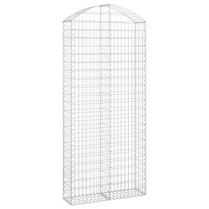 vidaXL Panier de gabions arqué 100x30x220/240 cm Fer galvanisé