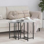 vidaXL Ensemble de tables d'appoint 2 Pièces Gris sonoma et Noir