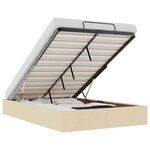 vidaXL Cadre de lit ottoman sans matelas crème 120x200 cm tissu