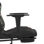 vidaXL Chaise de jeu avec repose-pied Noir et camouflage Tissu
