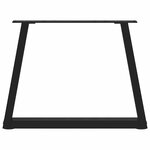 vidaXL Pieds de table basse en forme de V  2 pièces  noir  60 x (42-43 3) cm  acier