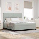 vidaXL Lit à ressorts avec matelas Gris clair 180 x 200 cm Velours