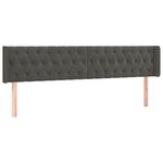 vidaXL Tête de lit à LED Gris foncé 203x16x78/88 cm Velours