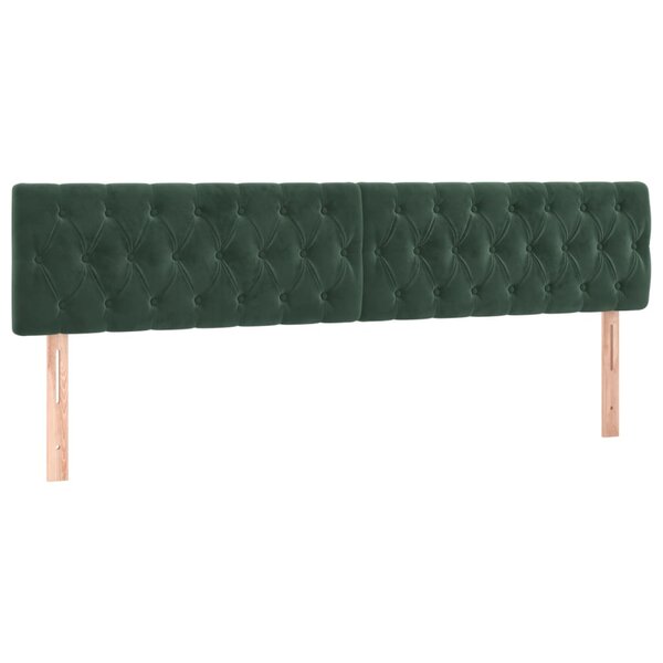 vidaXL Têtes de lit 2 Pièces Vert foncé 90x7x78/88 cm Velours