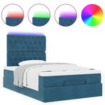 vidaXL Cadre de lit ottoman avec matelas bleu foncé 120x190 cm velours