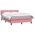 vidaXL Sommier à lattes de lit avec matelas rose 140x210 cm velours