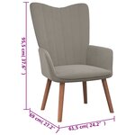 vidaXL Chaise de relaxation avec repose-pied Gris clair Velours