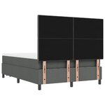 vidaXL Lit à ressort avec matelas et banc gris foncé 160x200 cm tissu