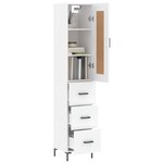 vidaXL Buffet haut Blanc 34 5x34x180 cm Bois d'ingénierie
