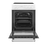 Cuisiniere vitrocéramique 50 x50, four convection naturelle, four 48L blanc