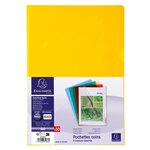 Sachet De 50 Pochettes Coin Pvc Lisse Haute Résistance 13/100e - A4 - Couleurs Assorties - X 2 - Exacompta
