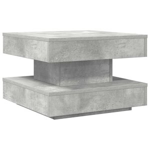 vidaXL Table basse rotative à 360 degrés gris béton 50x50x34 5 cm