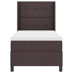 vidaXL Lit à ressorts avec matelas Marron foncé 90 x 190 cm tissu