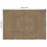 vidaXL Tapis de surface Rectangulaire Gris 140 x 200 cm Jute