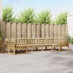 vidaXL Ensemble de canapés d'extérieur 7 Pièces Blanc et Beige