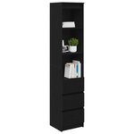 vidaXL Buffet haut chêne noir 37 5x35x180 cm bois d'ingénierie