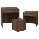 vidaXL Tables gigognes 3 Pièces Chêne marron Bois d'ingénierie