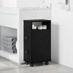 vidaXL Ensemble de mobilier de salle de bain avec roue Chêne noir