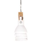 Vidaxl plafonnier industriel blanc e27 bois de manguier