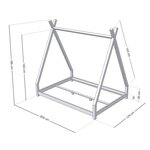 Lit tipi enfant NAKANA 120 x 200 gris clair
