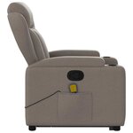 vidaXL Fauteuil inclinable de massage Taupe Tissu