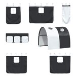 vidaXL Lit mezzanine pour enfants Blanc et Noir 99 5 x 200 cm Métал