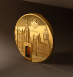 Pièce de monnaie en Or 500 Dollars g 155.5 (5 oz) Millésime 2023 Tiffany Art PALACE OF WESTMINSTER