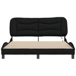 vidaXL Cadre de lit avec LED sans matelas noir 160x200 cm tissu