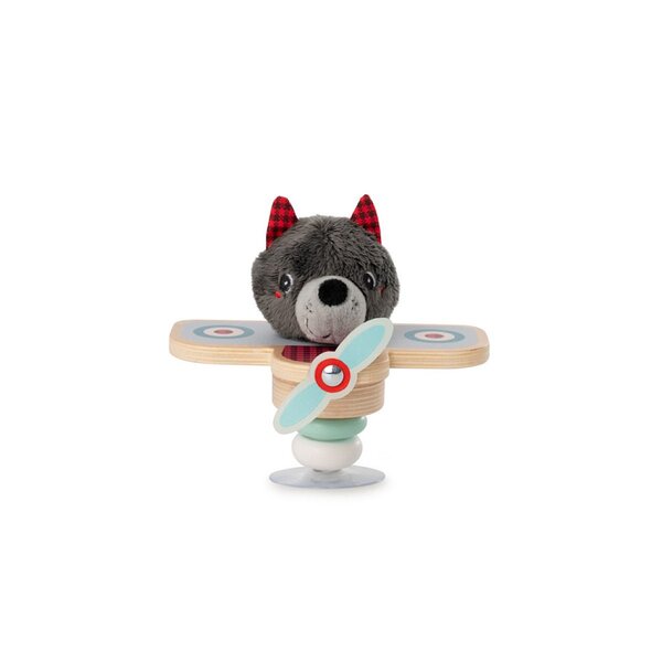 Louis le loup en avion swing à ventouse