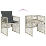 vidaXL Ensemble à manger de jardin et coussins 15 Pièces gris clair rotin
